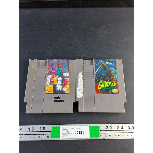 Nintendo Entertainment System Cartridges - Tetris 2, Godzilla Monster of Monsters