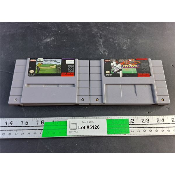 Super Nintendo True Golf, Major League Baseball Cartridges - Authenticity Not Guaranteed