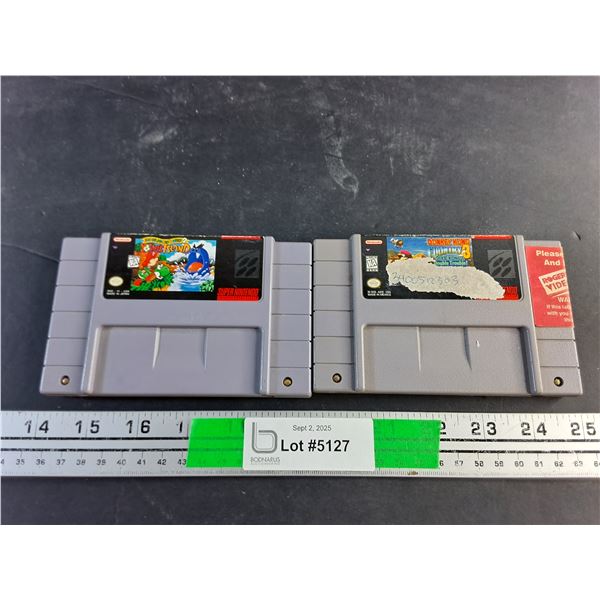 Super Nintendo Super Mario World Yoshis Island, Donkey Kong Country 3 Cartridges