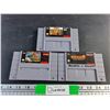 Image 1 : Super Nintendo Cartridges - Street Fighter 2, Clue, Pac Man 2 - Authenticity Not Guaranteed