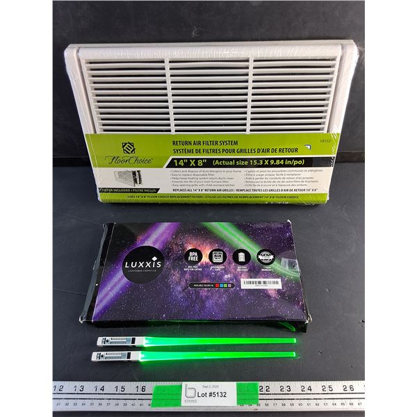 (8) Luxxis Lightsaber Chopsticks - Powers On, As Is, Return Air Filter System - Sealed