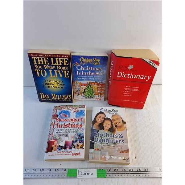 (5) Books - The Blessings of Christmas, Canadian Dictionary, Chicken Soup for the Soul