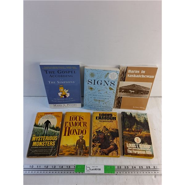 (7) Books - Louis Lamour, Barns in Saskatchewan, The Gospel According to the Simpsons