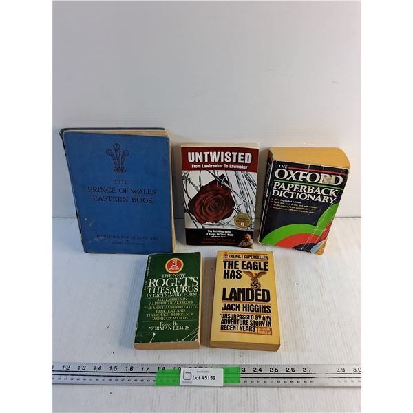 (5)  Books - The Eagle Has Landed, The Oxford Dictionary, The Prince of Wales Eastern Book