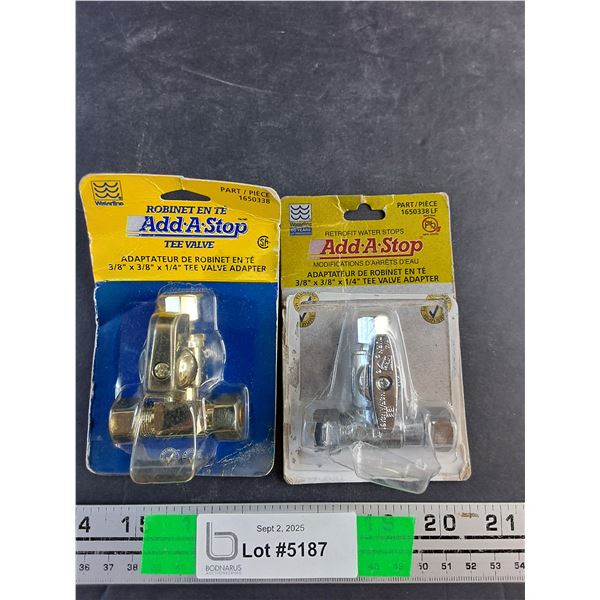 (2) 3/8" x 3/8" x 1/4" Tee Valve Adapter
