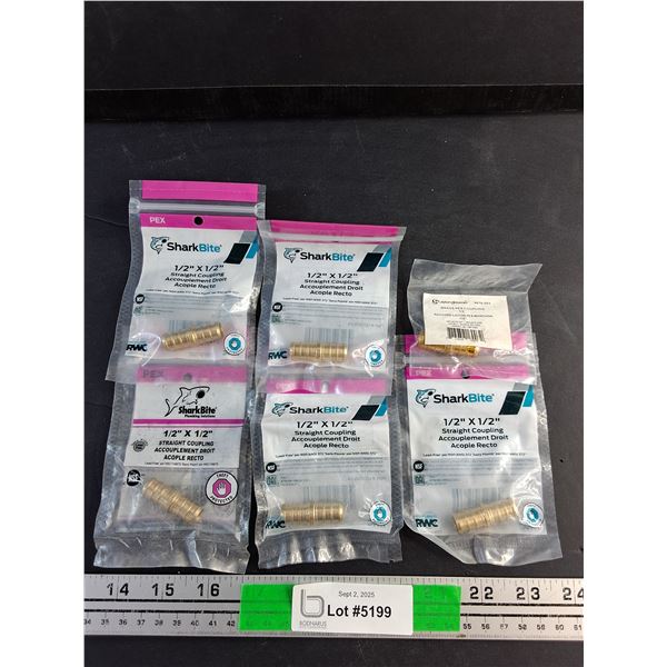 SharkBite 1/2" x 1/2" PEX Straight Coupling Plumbing Connectors - New