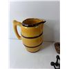 Image 3 : 7″ Barrel Ceramic Pitcher, 5.5″ Metal Bucket, Misc