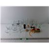 Image 1 : (16) Various Glasses, Wine Glasses, Shot Glasses, (3) Candles, Misc