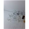 Image 3 : (16) Various Glasses, Wine Glasses, Shot Glasses, (3) Candles, Misc