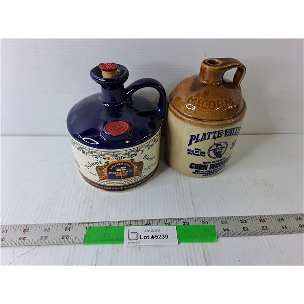 (2) 6″ Ceramic Jars, McCormick, Pusser's West Indies