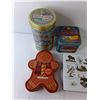 Image 3 : (4) Various Metal Cookie Tins, up to 10″