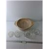 Image 1 : (3) Glass Containers up to 7″, Lenox Wooden Bowl 12″