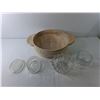 Image 3 : (3) Glass Containers up to 7″, Lenox Wooden Bowl 12″