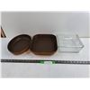 Image 1 : (2) Tfal Baking Trays up to 12″, 8x8″ Glass Dish With Lid