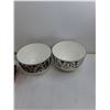 Image 3 : (2) 9″ Metal Bowls, (3) Small Jars up to 3″, Misc
