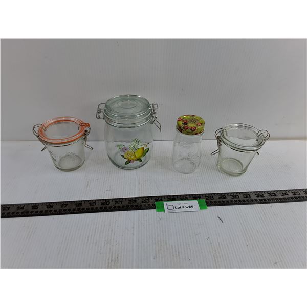 (4) Various Glass Jars up to 6″