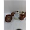 Image 3 : (3) Ceramic Jars, 8″ Ceramic Denby Tray, Yellow 6″ Emile Henry