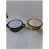 Image 4 : (3) Set of Olkusz Traditional Polish Pots up to 8″, 6″ Green Pan