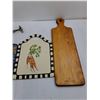 Image 2 : 13″ Rotating Wood Food Tray, (2) 11″ Ceramic Cutting Boards, 16″ Long Cut