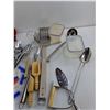 Image 2 : Lot of Misc Silverware and Kitchen Utensils, Spoons, Forks, Scoops, Misc