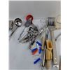 Image 3 : Lot of Misc Silverware and Kitchen Utensils, Spoons, Forks, Scoops, Misc