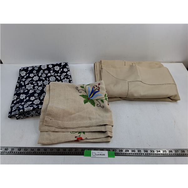 (3) Various Tablecloths up to 64″