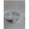 Image 5 : (3) Fire King Glass Bowls Blue Japanese Pagoda Design