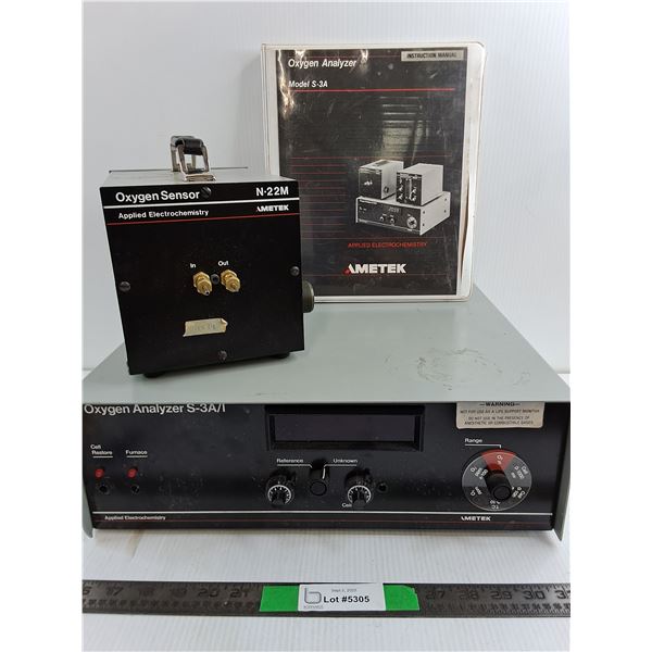 Oxygen Analyzer Missing Flow Control Component - AS IS