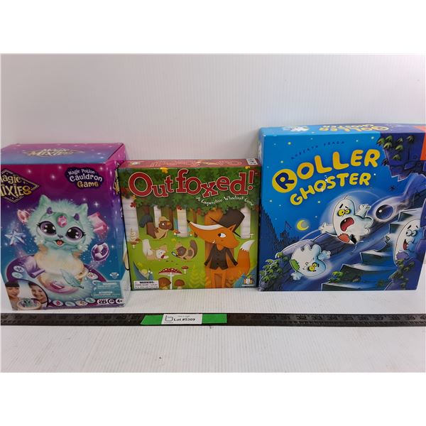 Lot of Board Games, Outfoxed, Mystery Cauldron Monster, Roller Ghoster