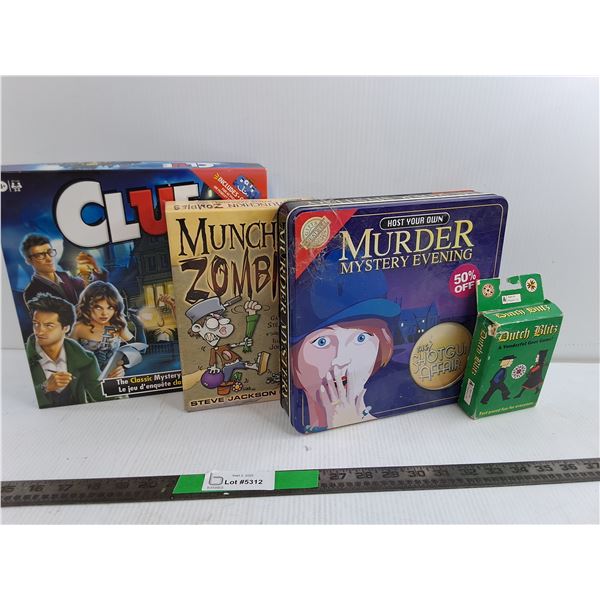 Clue, Munchie Zombies, Murder Mystery, Dutch Blitz Card/Board Games
