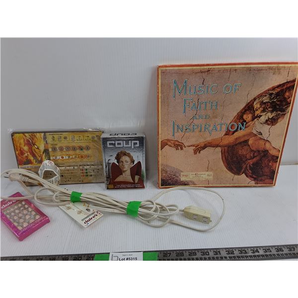 Claires Jewelry, Spirit Island Cards, Power Cord, Coup Cards, Faith and Inspire Music