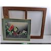 Image 1 : Framed Art Print 20" x 16" and Vintage Window Frame 31" x 25"