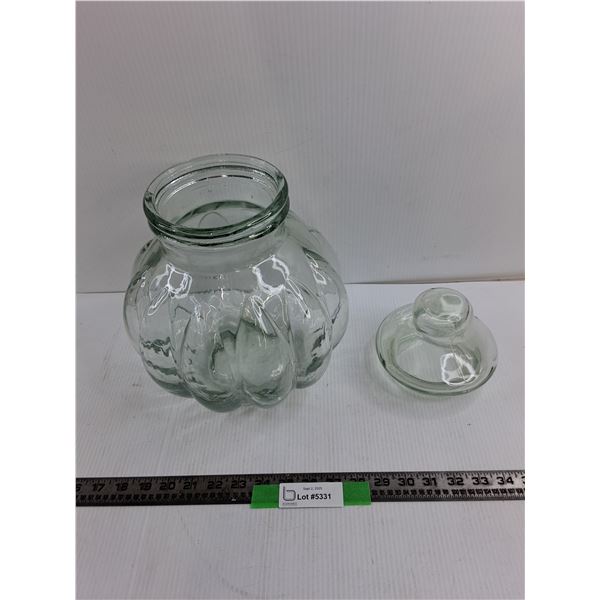 12″ Tulip Glass Jar With Cover