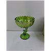 Image 2 : Iridescent Lime Carnival Glass 8″