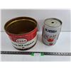 Image 1 : (2) Metal Containers, 10″ Bubba Container , 11″ Esso Container