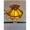 Image 1 : 16″ Orange Stained Glass Chandelier With Bulb Works  -  PICK UP