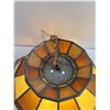 Image 2 : 16″ Orange Stained Glass Chandelier With Bulb Works  -  PICK UP