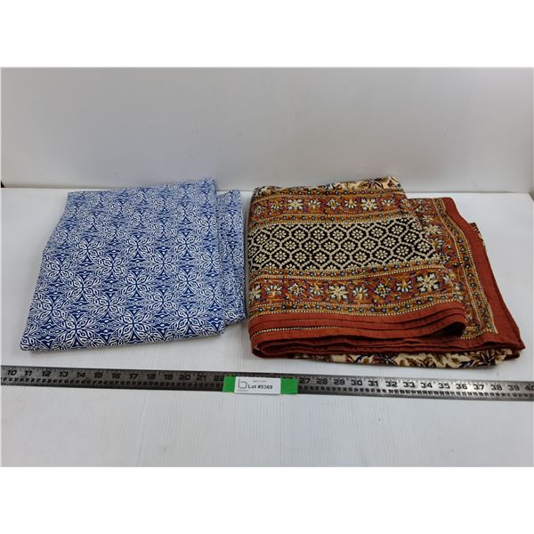 (2) Kitchen Tablecloths up to 54″