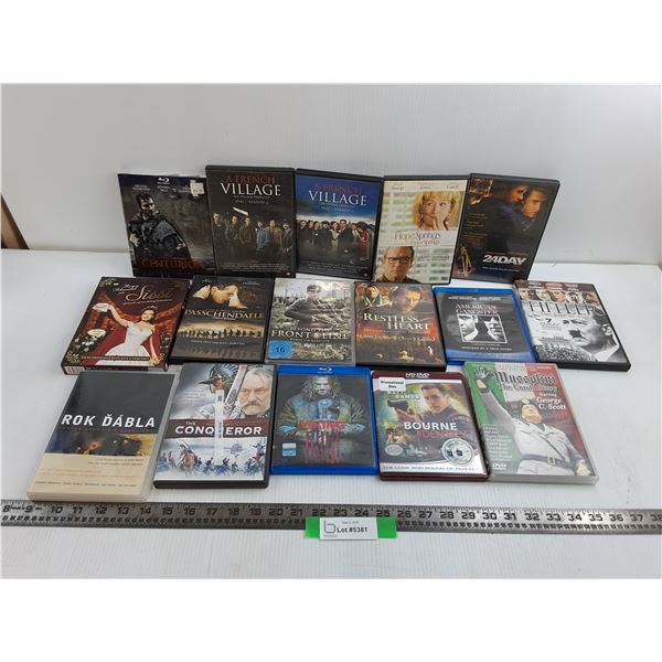 (16) Various Dvds, Bourne, a French Village, Misc