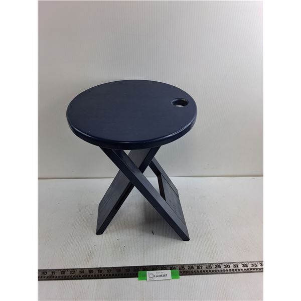 25″ Blue Foldable Wooden Stool