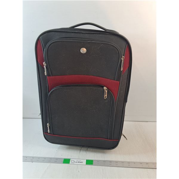 Black And Red Suitcase/Trolley Case With Zipper Pockets -  PICK UP