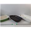Image 1 : (4) Casserole Ceramic Dishes, CorningWare 9 x 9, (2)Arabia Ruska Stoneware Platters, 9 x 12 Intrada