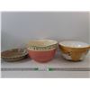 Image 1 : (2) Bowls, (1) Pie Plate - Sakura China Chicken Bowl, Pfaltzgraff Large Cherry Bowl, Pie Plate 9"