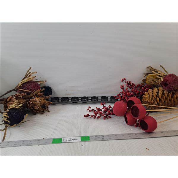 Long 12 Candle Holder, Festive Autumn Decor, Spruce and Maple Boards Small