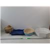Image 1 : Stoneware Octagonal Casserole Dish, Blue Oval Baking Dish Ceramic, Blue Glazed Plate, Salt Container
