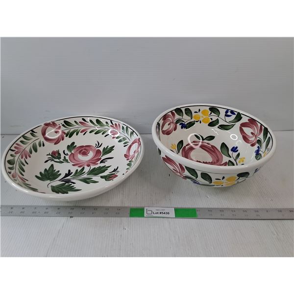 Port Meirion Ceramic British Bowls Flower Design