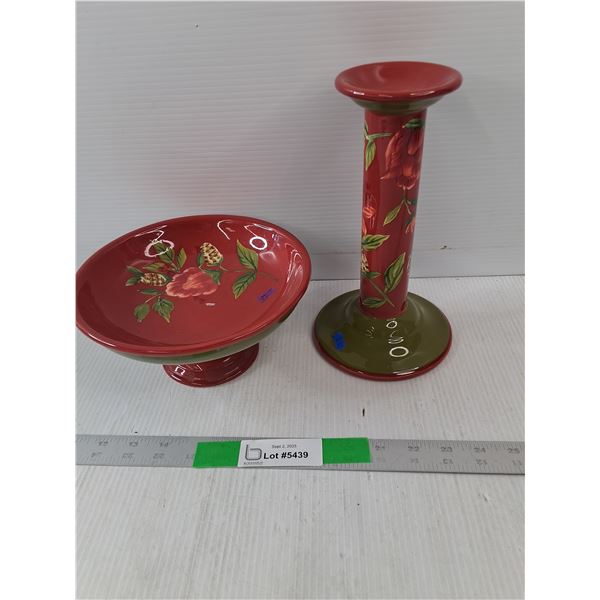Royal Doulton Festive Home Candle Holder and Raised Dish or Fruit/Candy