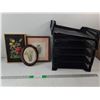 Image 1 : (3) Cross Stitch and Embroidery In Frames With Stacking Organizers And Storage Tote Folding Lid