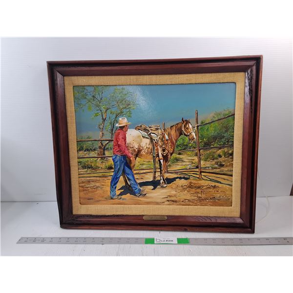 Painted Appy's First Saddle Picture Painting Wooden Frame - 24" x 20"