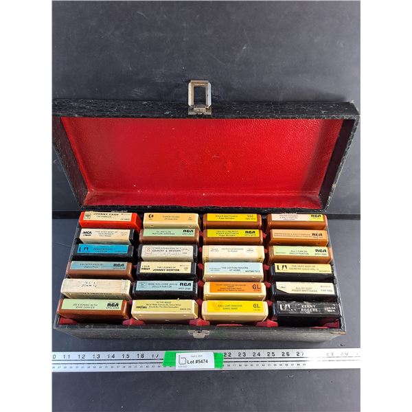 Vintage Stereo 8 Cassettes - Johnny Cash, Kenny Rogers, Roger Whittaker